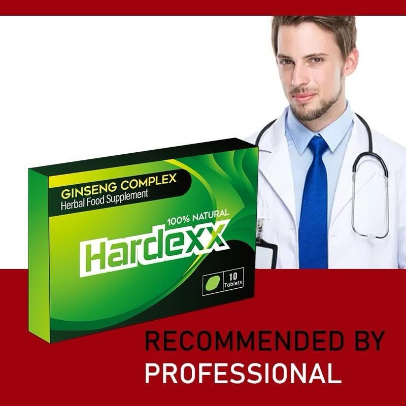 HARDEXX Green- Ginseng Complex - The Most Effective Natural, Powerful and Fast Acting Food Supplement for Men! - (Pack of 10 Tablets)