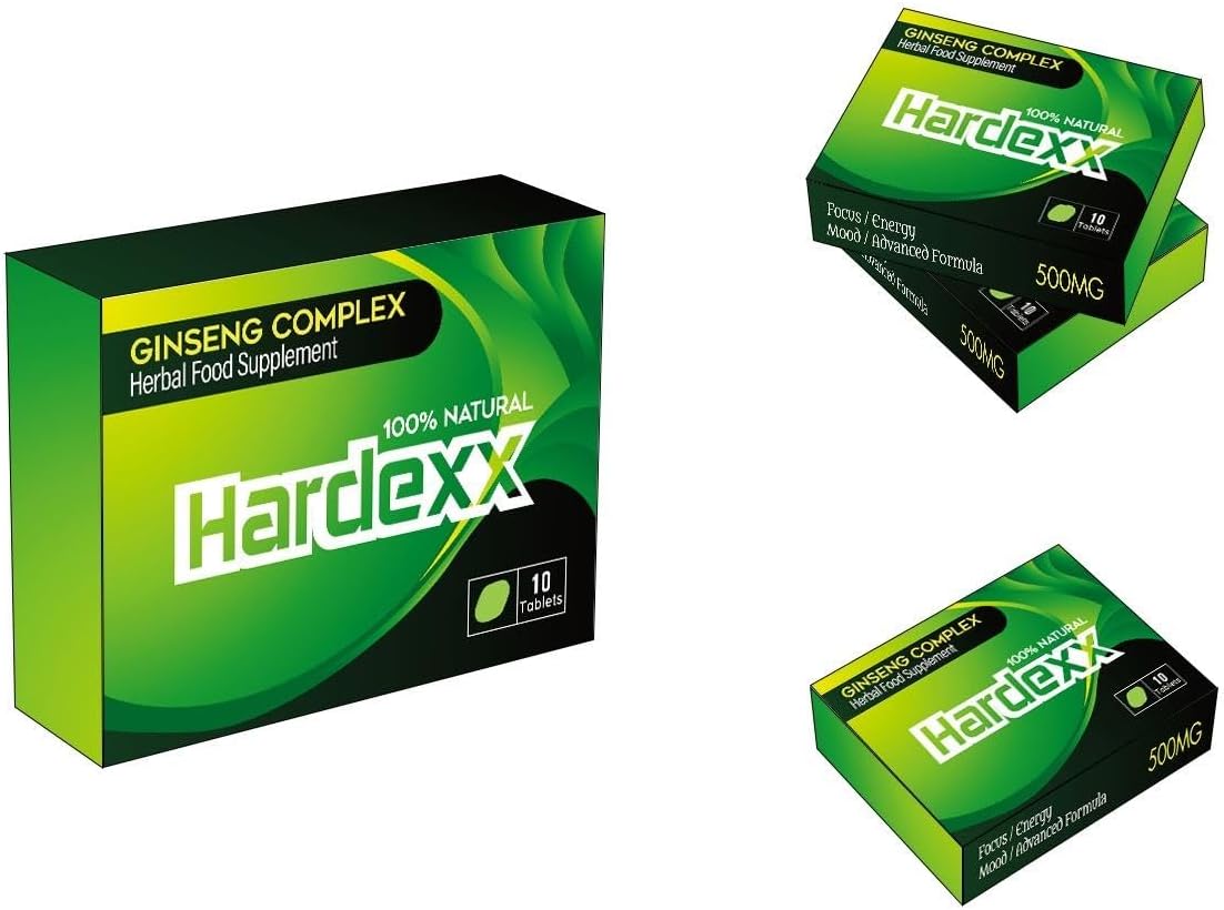 HARDEXX Green- Ginseng Complex - The Most Effective Natural, Powerful and Fast Acting Food Supplement for Men! - (Pack of 10 Tablets)