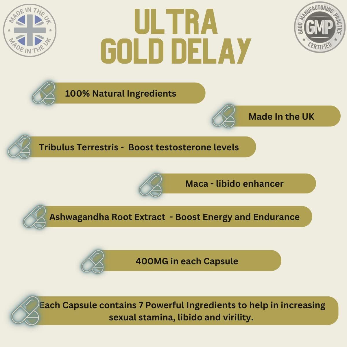 12 x Ultra Gold high-strength capsules with Delay
