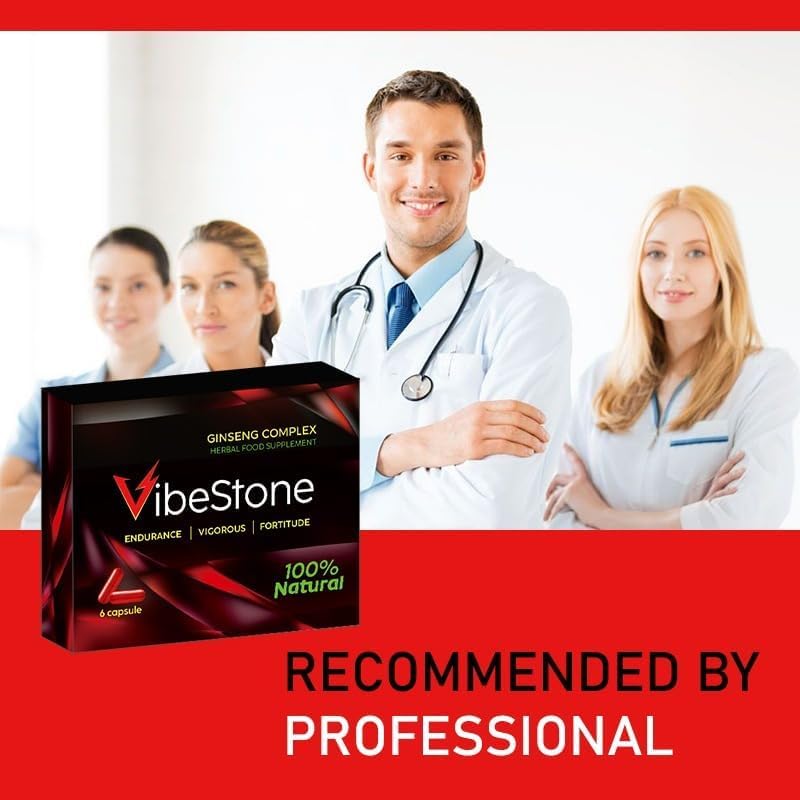 VIBESTONE RED-New Stronger for Longer Formula for Men - Ultra Strong Performance Enhancing Pills, Stamina Endurance Booster RED Supplement Pills for Men - 6 Ginseng Capsules 500MG
