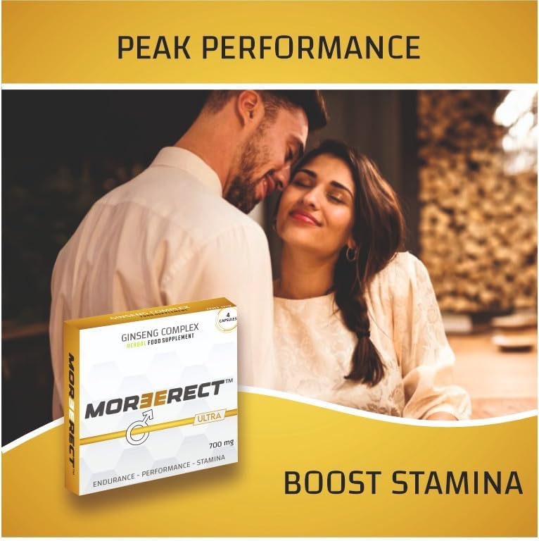 MOREERECT™ Ultra - Stronger and Longer for a Confident Performer - Advanced Performance Enhancing Pills, Stamina Endurance Booster Gold Supplement Pill for Men - 4 Ginseng Capsules
