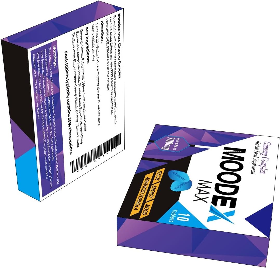 MOODEX MAX Blue 10 - Stronger & Harder Enhanced Strength & Firmness for Men - Designed to Boost High Stamina, Performance & Prolonged Results - Natural Male Enhancing Food & Herbal Supplement,700MG