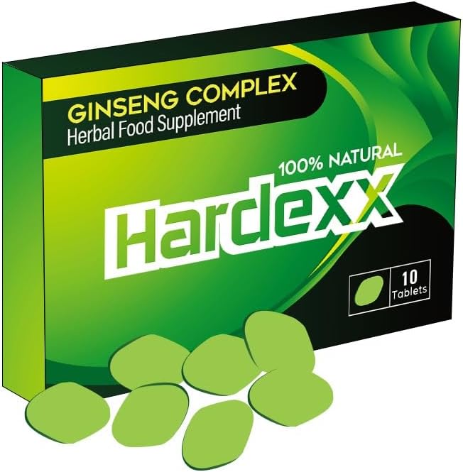 HARDEXX Green- Ginseng Complex - The Most Effective Natural, Powerful and Fast Acting Food Supplement for Men! - (Pack of 10 Tablets)