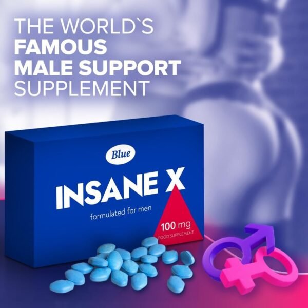 INSANE X 30 Tablets for Men Blue Elite 100mg - Enhanced Strength & Stamina