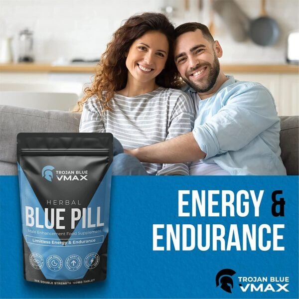 20 x Trojan Blue Vmax | Herbal Supplement Blue Pills for Men | High Strength Performance Powerful Fast Acting