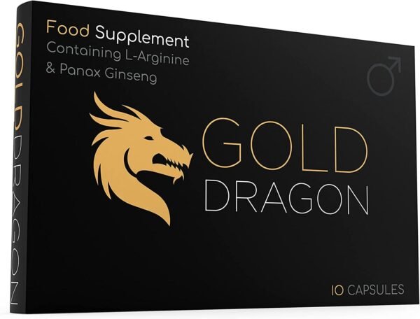Extra Strong (10 Capsule) Gold Dragon Ginseng Complex - 100MG - Premium Enhanced Energy, Stamina & Endurance.