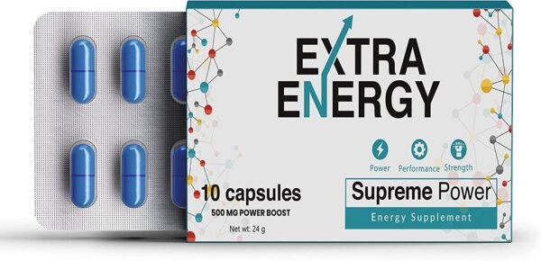 3622766273 Extra Energy 10 High Dose Extra Blue Capsules 500MG, Immediate Effect, Maximum Duration, Stamina, Energy Enhancement Supplements