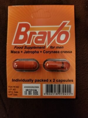 GENUINE BRAVO MEN'S SEX FOOD HERBAL SUPPLEMENT INTIMACY PERFORMANCE 10 PILL PACK