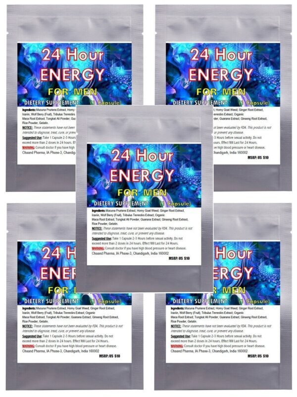 24 HR Hour Energy for Men - Strong sex pills - 10 Pack - 24hr