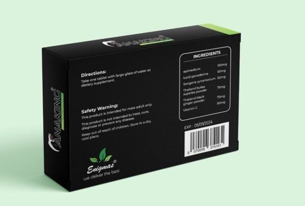 Anaking 100mg Herbal Male Capsules Supplement For Men With Vitamin C- UK SELLER 10 Pills