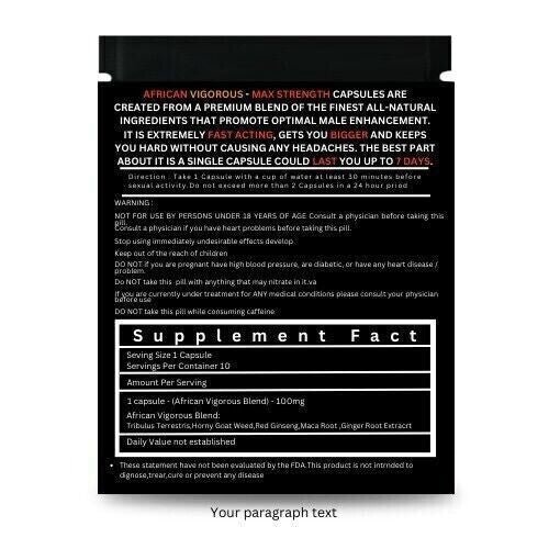 African Standard fast acting male enhancement hard perfomance 10 pills