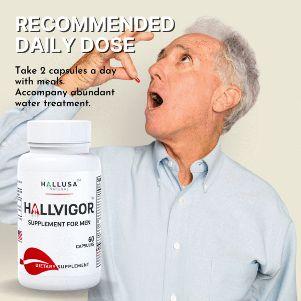 HALLVIGOR Men - Strongest Male Enhancement - Testosterone Men - Booster - 60 Ca