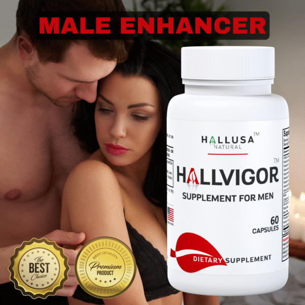 HALLVIGOR Men - Strongest Male Enhancement - Testosterone Men - Booster - 60 Ca