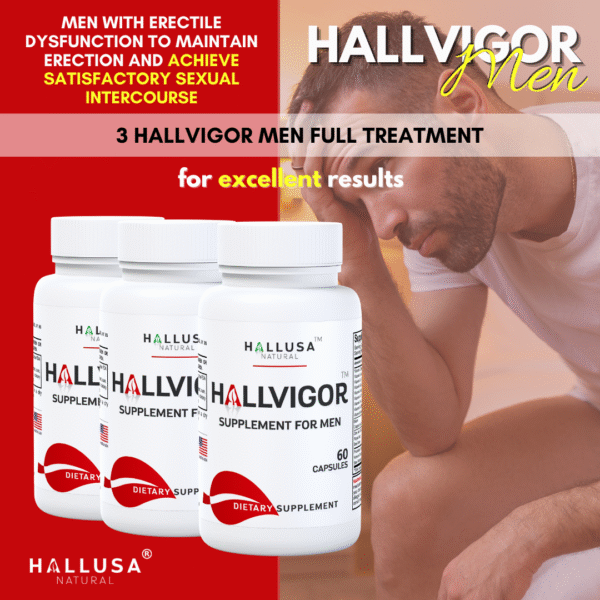 HALLVIGOR Men - Strongest Male Enhancement - Testosterone Men - Booster - 60 Ca