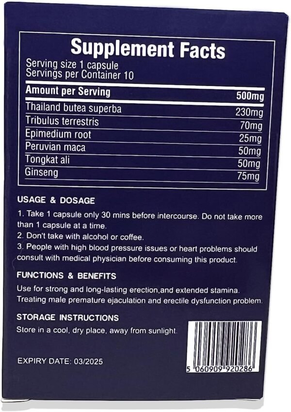 EnduranceXtra a male Supplement for Stamina, Strength, Energy, Endurance and Drive, Fast Acting and Long Lasting,