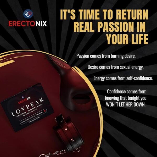 Erectonix Lovpeak Blue Pills for Men - Powerful & Steadfast Male Enhancement - Amplified Strength for Delivering Stronger & Harder, Natural Male Enhancing Food & Herbal Supplement