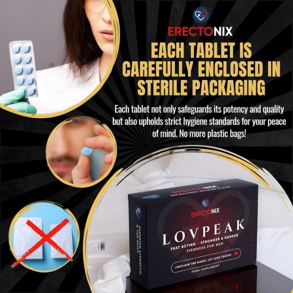 Erectonix Lovpeak Blue Pills for Men - Powerful & Steadfast Male Enhancement - Amplified Strength for Delivering Stronger & Harder, Natural Male Enhancing Food & Herbal Supplement