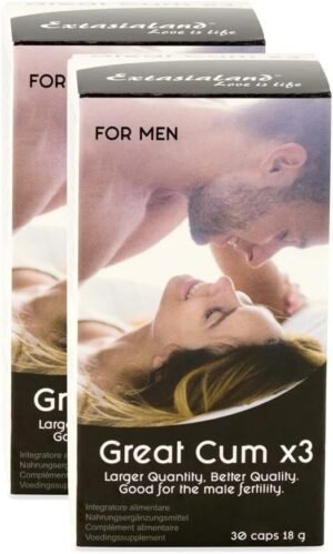 Great Cum x3 in a double pack, 2 x 30 caps sex tablets for men