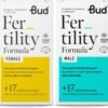 Bud Fertility Supplement for Women & Men | Male & Female Natural Fertility Vitamins for Couples Trying to Conceive | Key Vitamins, Minerals & Adapotogens to Boost Fertility | 60 + 60 Capsules