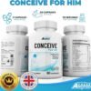Conceive for Him Fertility Supplements for Men - Male Fertility Supplements - Vitamins & Minerals Plus Key nutrients for Male Fertility & Motility 60 Capsules