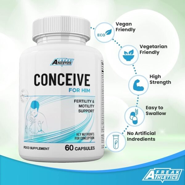 Conceive for Him Fertility Supplements for Men - Male Fertility Supplements - Vitamins & Minerals Plus Key nutrients for Male Fertility & Motility 60 Capsules