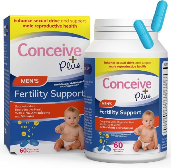 4052113606 Conceive Plus Fertility Supplements for Men - Optimal Sperm Count & Motility - Maca, L-Arginine, Zinc, Folate Folic Acid & Magnesium - Conception Vitamins for Men, 60 Capsules, 30 Day Supply