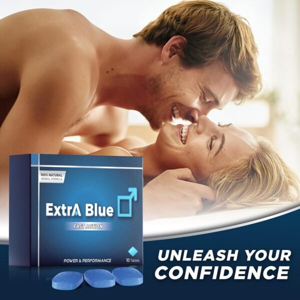Extra Blue | 10 Tablets | Stronger | Power & Performance | Immediate Effect | 100 Natural