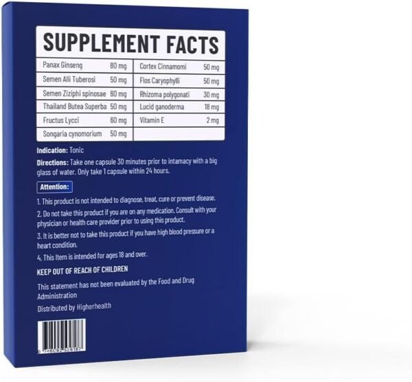 ErectoMax™ High Strength for Men’s Endurance & Stamina – 500mg Natural Herbal Energy Support Blue Pills for Men 10 Pills