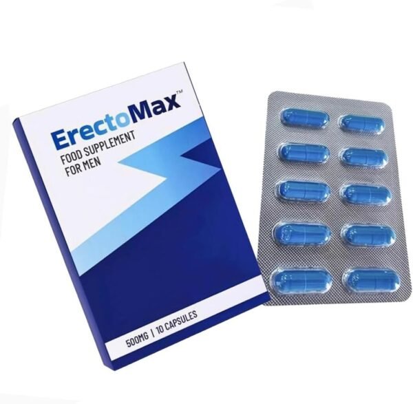ErectoMax™ High Strength for Men’s Endurance & Stamina – 500mg Natural Herbal Energy Support Blue Pills for Men 10 Pills