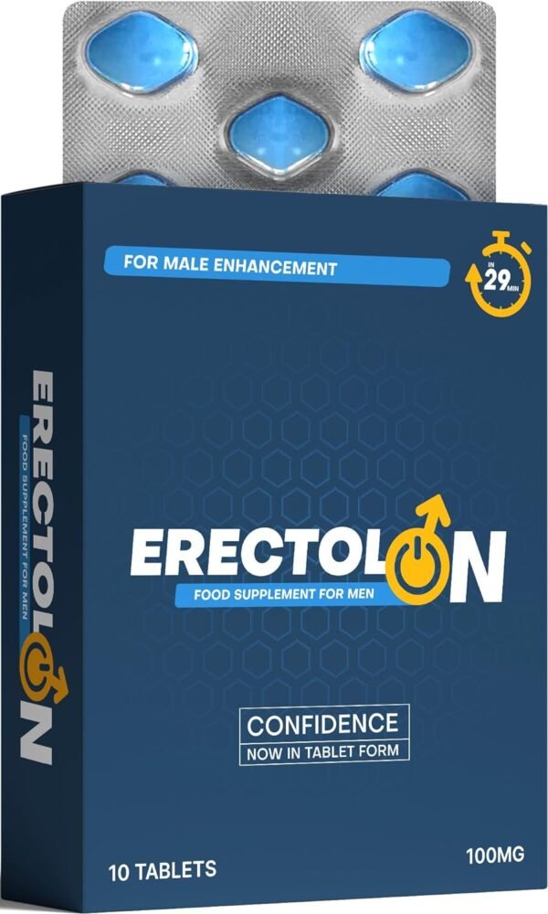 ERECTOLON 10 Ultra Blue Pills for Men - Premium Male Enhancing Pill for Growth Power & Strong Performance - Extra Strong Energy Support Herbal Supplement Tablets for Prolonged Stamina and Boost Force
