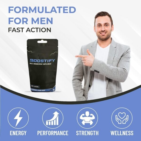 Boostify™ 10 Men's Blue Tablets Stronger & Harder Enhanced Strength & Firmness for Men - Designed to Boost High Stamina, Performance & Prolonged Results
