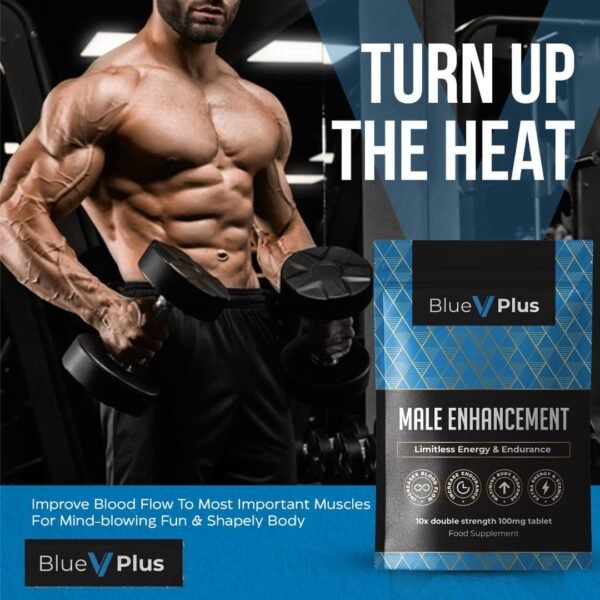 4344674072 BlueVplus™ | 10 Tablets | Fast Effect Male Performance Enhancing 100% Herbal Food Supplement | Fast Acting | Korean Ginseng | Energy and Stamina Support | Made in UK
