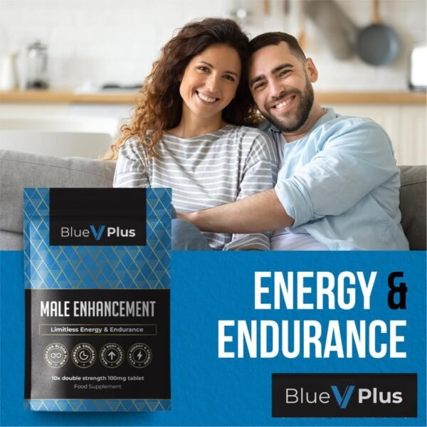 4344685327 BlueVplus™ | 10 Tablets | Fast Effect Male Performance Enhancing 100% Herbal Food Supplement | Fast Acting | Korean Ginseng | Energy and Stamina Support | Made in UK