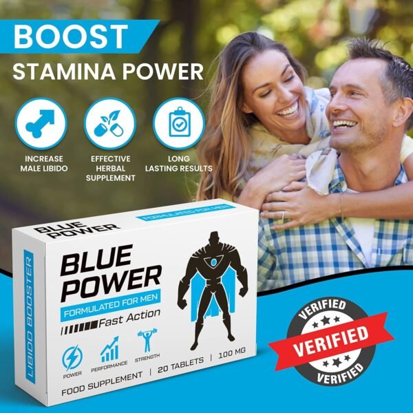 Blue Power 30 Pills 100mg - Stronger & Harder Enhanced Strength & Firmness for Men - Designed to Boost High Stamina, Performance & Prolonged Results - Natural Male Enhancing Food & Herbal Supplement