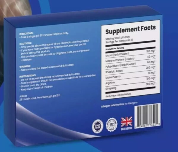 50 x 100mg - Vital Blue For Men - Support Formula