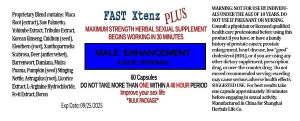 4357943136-1 Fast Xtenz (10 Pills) - Male Enhancement Sex Pills - Stay Hard When You Choose