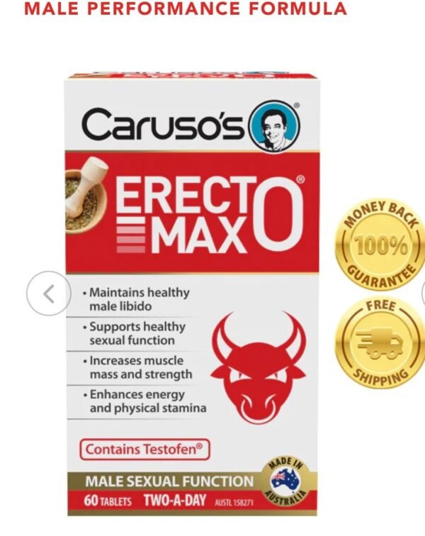 4370181049 Caruso's ErectOMax 60 Tablets Male Sexual Performance Libido Erect O Max Virile