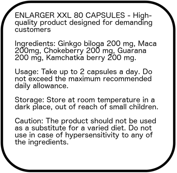 ENLARGER XXL 80 Caps Penis Enlargement Longer Xtrasize Member XXL Eron Vigrax