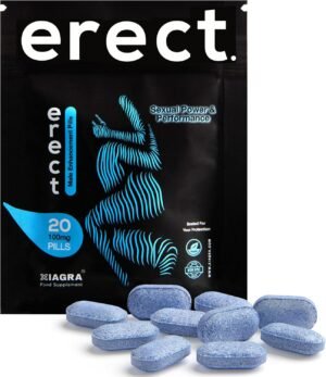 Erect ™ 20 Blue Pills | 100mg | Men's Sexual Power & Performance Enhancer | Unlock Your Passion with This Potent Natural Intimacy Support | Made in UK