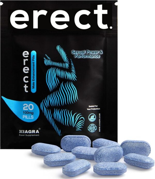 Erect ™ 20 Blue Pills | 100mg | Men's Sexual Power & Performance Enhancer | Unlock Your Passion with This Potent Natural Intimacy Support | Made in UK