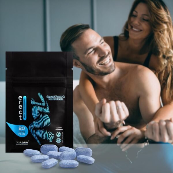 Erect ™ 20 Blue Pills | 100mg | Men's Sexual Power & Performance Enhancer | Unlock Your Passion with This Potent Natural Intimacy Support | Made in UK