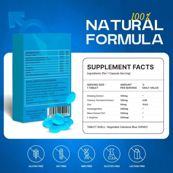 Bon Erex - 10 Pale Blue Pills for Men 100mg | Boosted Energy & Extended Duration | Support Strength, Firmness & Stamina | Natural Formula for Confident Performance | Herbal and Natural Supplement