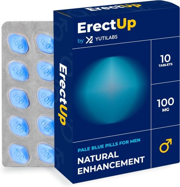 ErectUP - 10 Blue Tablets for Men - 100mg Natural Supplement for Enhanced Performance & Vitality - Fast-Acting Blue Power for Men's Efficiency & Long-Lasting Results